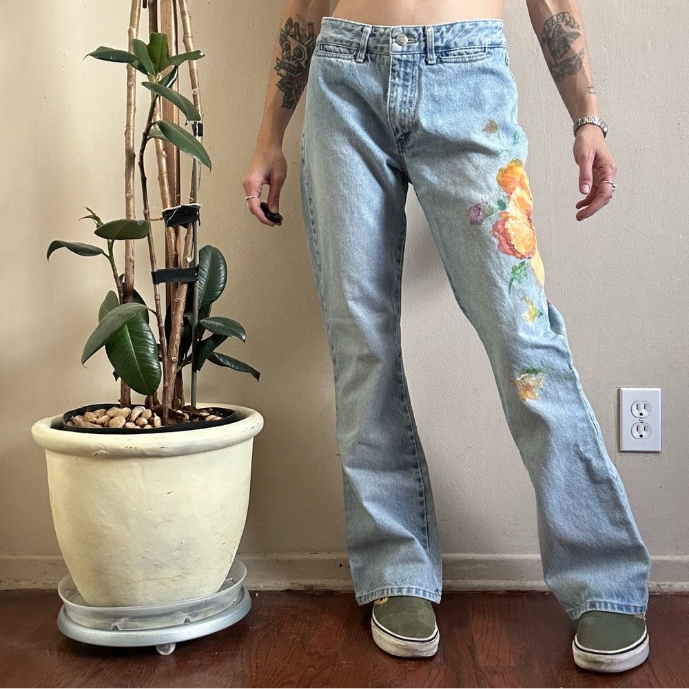 Vintage Painted Paris Blues Flares